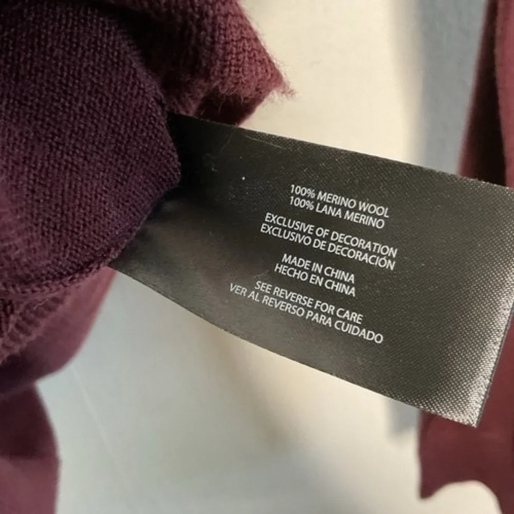NWOT Banana Republic‎ Maroon CrewNeck Sweater Men XL China Merino Wool
